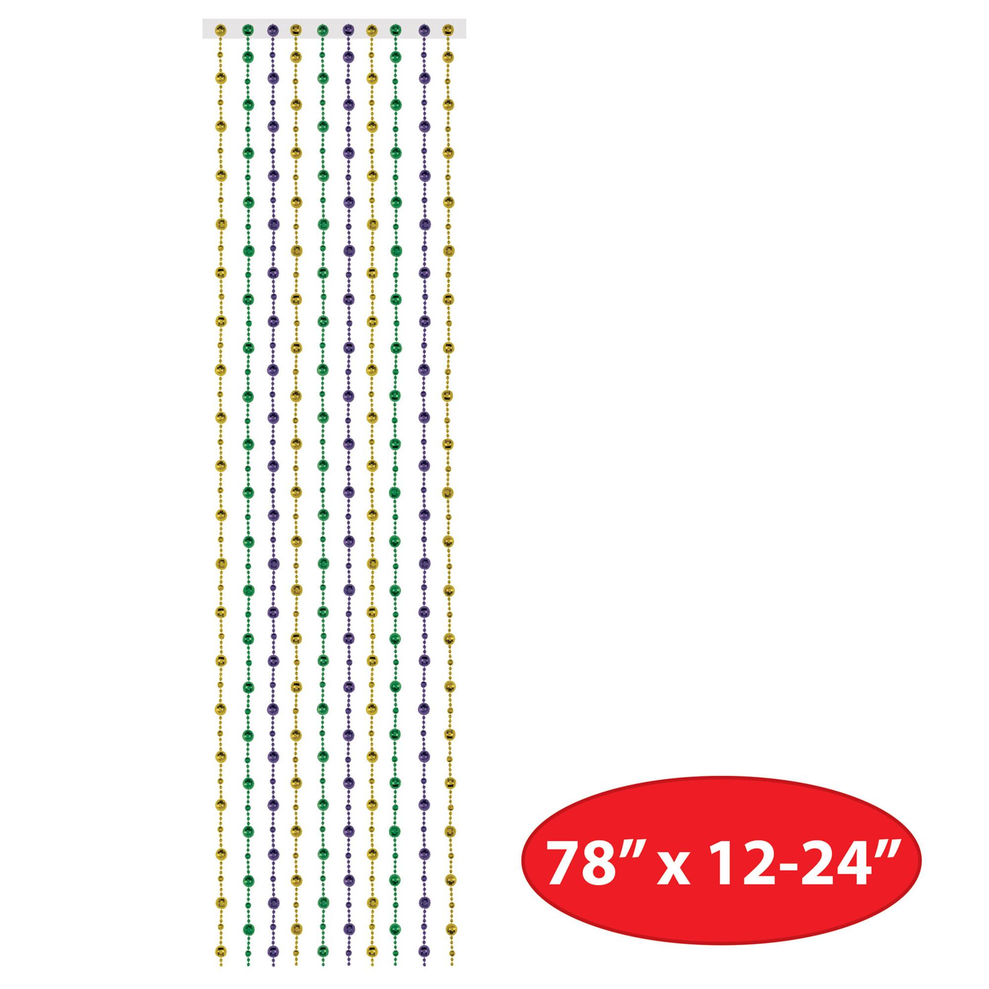 Beistle 24" x 6.5ft. Mardi Gras Disco Ball Bead Curtain set